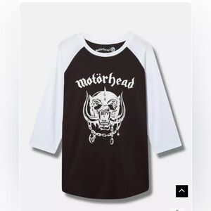 Torrid Motörhead Motorhead Black White Raglan Top Size 3X NWT